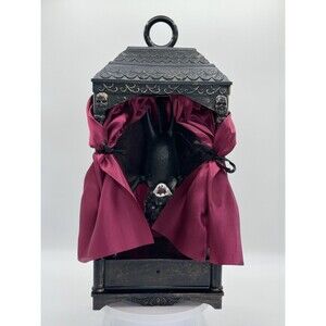 Gemmy Halloween Animated Hanging Bat In Cage Curtain Wings Move Light Up